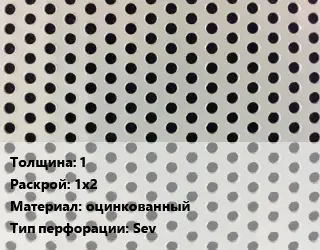 Лист перфорированный 1 1х2 оцинкованный Sev